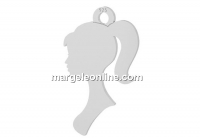 Pendant girl, 925 silver, 19.5mm  - x1