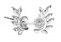 Earring findings, 925 silver, for one hole 4mm pearl - x1pair