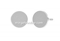 Earring findings, tray 6.5mm, 925 silver, 11.5mm - x1pair