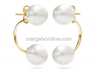 Earring findings, gold plated 925 silver, for one hole 6-10mm pearl - x1pair