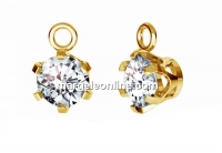 Pendant crystal, gold plated 925 silver, 10.5mm - x1