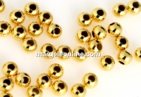 Decorative beads, gold-plated 925 silver, 2mm - x10