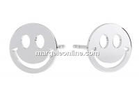 Earring findings smiley, 925 silver- x1pair