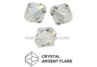 Preciosa, bicone bead, crystal argent flare, 6mm - x20