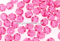 Preciosa, faceted round bead, rose, 4mm - x10