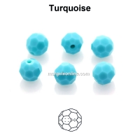 Preciosa, faceted round bead, turquoise, 4mm - x10