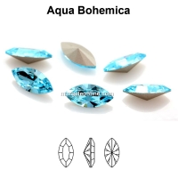 Preciosa navette, fancy chaton, aqua bohemica, 10mm - x4