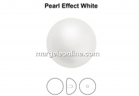 Preciosa, crystal pearl cabochon, white, 8mm - x4