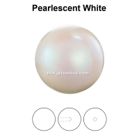 Preciosa one hole pearls, pearlescent white, 10mm - x2