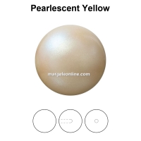 Preciosa one hole pearls, pearlescent yellow, 8mm - x2