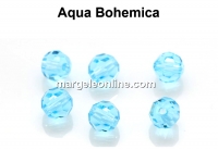 Preciosa, faceted round bead, aqua bohemica, 4mm - x10