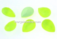 Ideal crystals, fancy drop, neon yellow, 14x10mm - x2