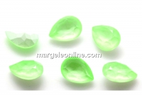 Ideal crystals, fancy drop, neon green, 14x10mm - x2