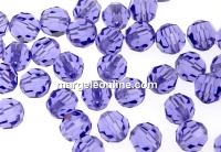 Swarovski, faceted round bead, tanzanite, 6mm - x6