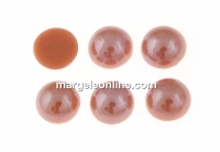 Ideal crystals, cabochon, caramel brown, 6.5mm - x2