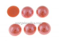 Ideal crystals, cabochon, coral, 6.5mm - x2