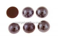 Ideal crystals, cabochon, intense brown, 6.5mm - x2