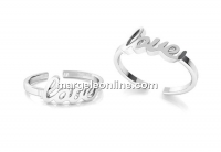 Love ring, silver 925, adjustable - x1