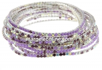 Martissor elastic bracelet, purple mix, inside 5.5cm - x1