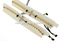 Adjustable gold pearl and crucifix bracelet - x1