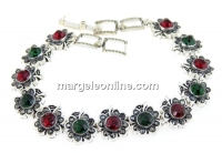 Clover bracelet with crystals, 18cm - x1