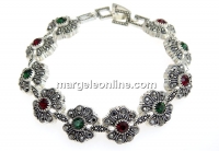 Daisy bracelet with crystals, 18cm - x1