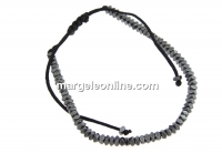 Adjustable bracelet, classic hematite - x1