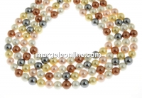 Mallorca type pearls, round, mix, 6mm