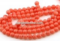 Mallorca type pearls, round, coral, 6mm