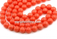 Mallorca type pearls, round, coral, 8mm