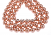 Mallorca type pearls, round, blush, 10mm