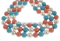 Mallorca type pearls, round, mix, 10mm