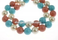 Mallorca type pearls, round, mix, 14mm