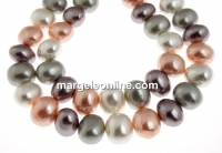 Mallorca type pearls, drops, mix, 15mm