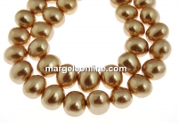 Mallorca type pearls, drops, gold, 15mm