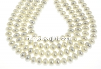 Mallorca type pearls, washer, white, 8mm