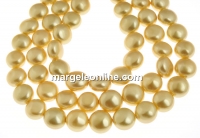 Perle tip Mallorca, disc, light gold, 12mm