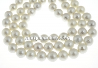 Mallorca stardust pearls, round, white, 12mm