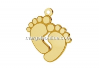 Foot pendant silver 925 gold plated, 18mm - x1