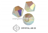 Preciosa, bicone bead, crystal aurore boreale 2x, 6mm - x20