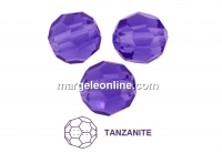 Preciosa, faceted round bead, tanzanite, 3mm - x10