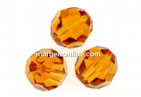 Preciosa, faceted round bead, topaz, 3mm - x10