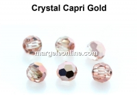 Preciosa, faceted round bead, capri gold, 3mm - x10