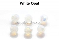 Preciosa, faceted round bead, white opal, 6mm - x6