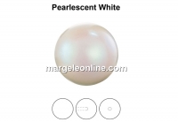 Preciosa one hole pearls, pearlescent white, 4mm - x4