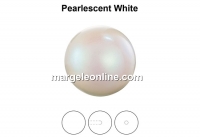 Preciosa one hole pearls, pearlescent white, 6mm - x2