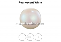 Perle Preciosa cu un orificiu, pearlescent white, 12mm - x2