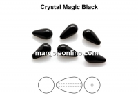 Preciosa beads, pearshape, magic black, 15x8mm - x2