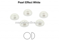 Preciosa, crystal pearl cabochon, white, 3mm - x4