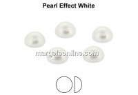 Preciosa, crystal pearl cabochon, white, 6mm - x4